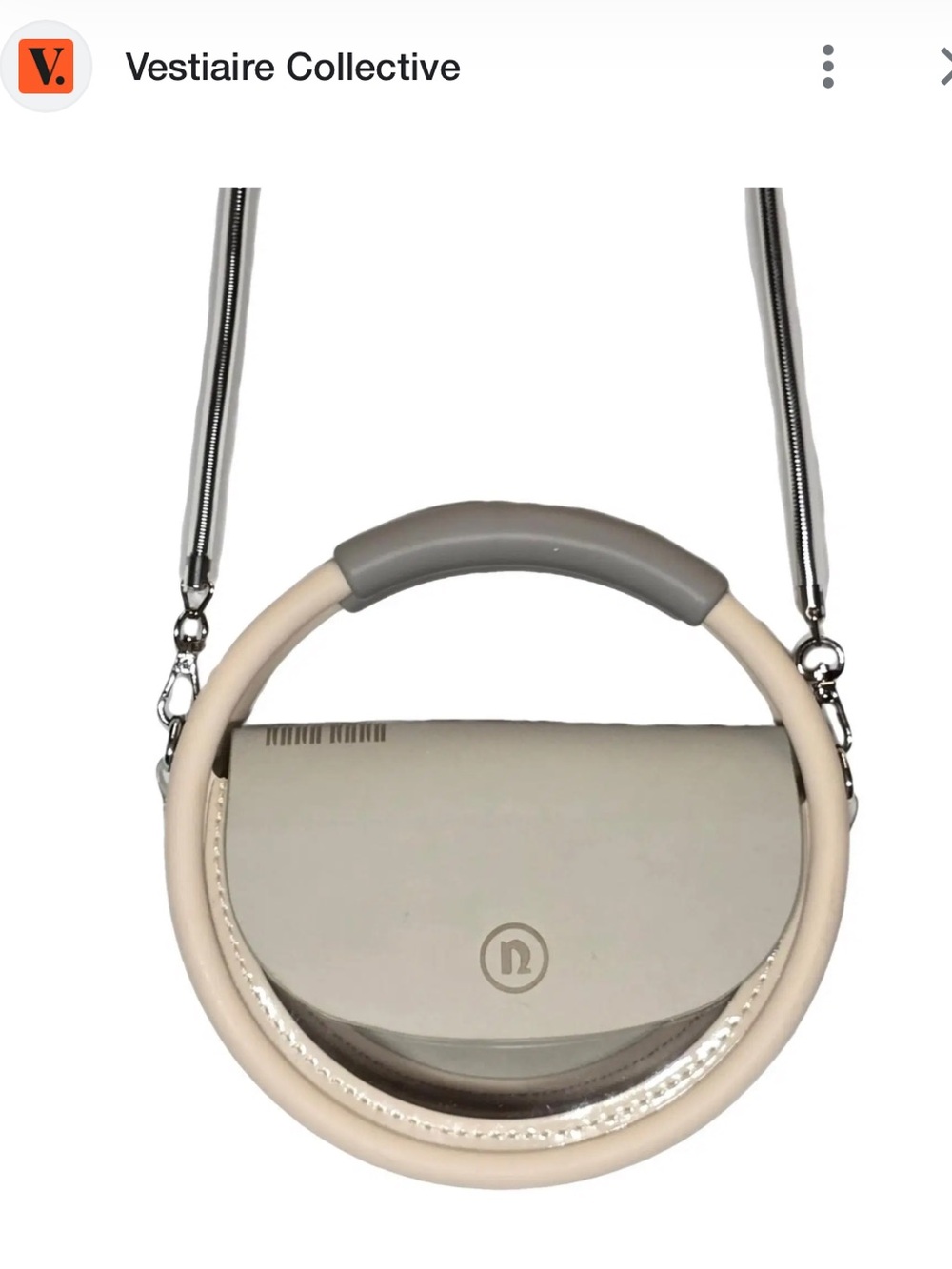 NaNa Round Mini Crossbody in Cream and Gray